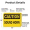 Signmission Sound Horn Caution Sign, Plastic, 14in W x 10in L, 2PK OS-2PACK-CS-P-1014-L-19234 - alternate 6